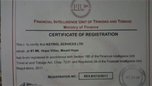 keyrol services ltd fiu certificate